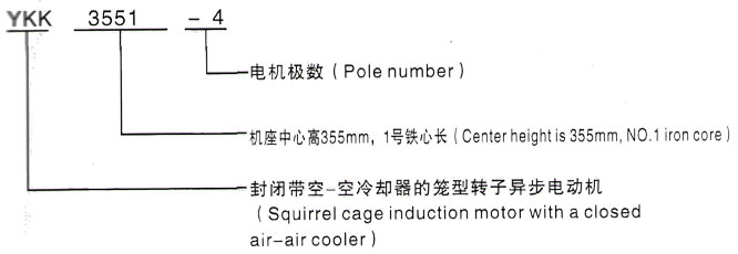 YKK系列(H355-1000)高压YRKK5002-12/250KW三相异步电机西安泰富西玛电机型号说明